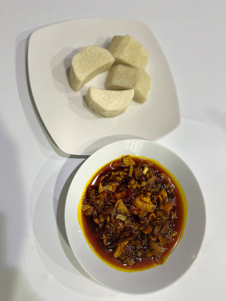 AFRICAN YAM AND PALM OIL SAUCE